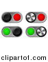 Vector Illustration of 3d Toggle Switches with Chrome Bases by AtStockIllustration