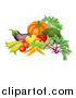 Vector Illustration of 3d Vegetables Arranged Together by AtStockIllustration