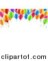 Vector Illustration of a 3d Arch of Colorful Birthday Party Balloons over Text Space by AtStockIllustration
