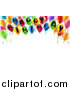 Vector Illustration of a 3d Arch of Colorful Happy Birthday Party Balloons over Text Space by AtStockIllustration