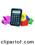 Vector Illustration of a 3d Calculator and Symbols of Math by AtStockIllustration
