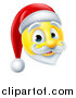 Vector Illustration of a 3d Christmas Santa Yellow Smiley Emoji Emoticon Face by AtStockIllustration