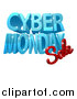 Vector Illustration of a 3d Cyber Monday Sale Design in Blue and Red by AtStockIllustration