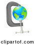 Vector Illustration of a 3d Earth in a Tight Clamp by AtStockIllustration