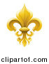 Vector Illustration of a 3d Elegant Golden Fleur De Lis Lily Symbol by AtStockIllustration