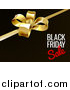Vector Illustration of a 3d Gift Bow and Black Friday Sale Text on Black by AtStockIllustration
