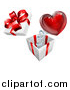 Vector Illustration of a 3d Gift Box with a Red Heart Springing out by AtStockIllustration