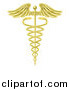 Vector Illustration of a 3d Gold Caduceus Symbol by AtStockIllustration