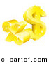 Vector Illustration of a 3d Golden Percent and Dollar Symbol by AtStockIllustration