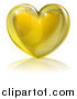 Vector Illustration of a 3d Golden Sparkly Heart and Reflection by AtStockIllustration