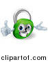 Vector Illustration of a 3d Happy Padlock Holding a Thumb up by AtStockIllustration
