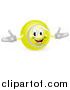 Vector Illustration of a 3d Happy Tennis Ball Mascot by AtStockIllustration