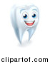 Vector Illustration of a 3d Happy White Tooth Character Smiling by AtStockIllustration