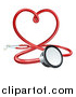 Vector Illustration of a 3d Medical Stethoscope Forming a Red Love Heart by AtStockIllustration