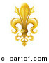 Vector Illustration of a 3d Ornate Gold Fleur De Lis Lily Symbol by AtStockIllustration