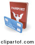 Vector Illustration of a 3d Passport Book and Credit Card by AtStockIllustration