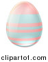 Vector Illustration of a 3d Pastel Blue and Pink Easter Egg with Stripes by AtStockIllustration