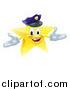 Vector Illustration of a 3d Police Star Mascot by AtStockIllustration