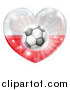 Vector Illustration of a 3d Polish Flag Heart and Soccer Ball by AtStockIllustration