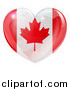 Vector Illustration of a 3d Reflective Canadian Flag Heart by AtStockIllustration