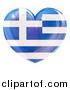 Vector Illustration of a 3d Reflective Greek Flag Heart by AtStockIllustration