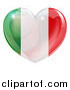 Vector Illustration of a 3d Reflective Italian Flag Heart by AtStockIllustration