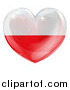 Vector Illustration of a 3d Reflective Poland Flag Heart by AtStockIllustration