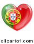 Vector Illustration of a 3d Reflective Portugese Flag Heart by AtStockIllustration