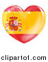Vector Illustration of a 3d Reflective Spanish Flag Heart by AtStockIllustration