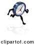 Vector Illustration of a 3d Running Clock Character by AtStockIllustration