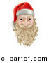 Vector Illustration of a 3d Santa Face Witha Blond Beard and Mustache by AtStockIllustration