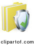 Vector Illustration of a 3d Shield and Protected Files by AtStockIllustration