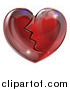 Vector Illustration of a 3d Shiny Broken Red Glass Heart by AtStockIllustration