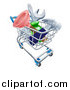 Vector Illustration of a 3d Shopping Cart Full of Tools by AtStockIllustration