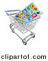 Vector Illustration of a 3d Smart Phone and Apps in a Shopping Cart by AtStockIllustration