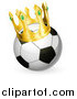Vector Illustration of a 3d Soccer Ball with a King Crown by AtStockIllustration