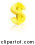 Vector Illustration of a 3d Sparkling Gold USD Dollar Currency Symbol by AtStockIllustration