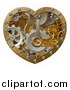 Vector Illustration of a 3d Steampunk Heart of Gears by AtStockIllustration