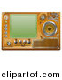 Vector Illustration of a 3d Steampunk Media Player Screen and Control Panel by AtStockIllustration