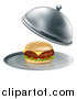 Vector Illustration of a 3d Thick Cheeseburger on a Platter by AtStockIllustration