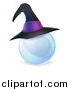 Vector Illustration of a 3d Witch Hat on a Crystal Ball by AtStockIllustration