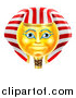 Vector Illustration of a 3d Yellow Smiley Egyptian Pharaoh Emoji Emoticon Face by AtStockIllustration