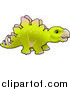 Vector Illustration of a Baby Green Stegosaur Dinosaur in Profile by AtStockIllustration