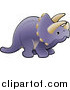 Vector Illustration of a Baby Purple Triceratops Dinosaur with Horns by AtStockIllustration