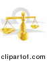 Vector Illustration of a Balanced Libra Scale with the Zodiac Symbol by AtStockIllustration