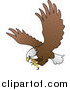 Vector Illustration of a Bald Eagle in Flight, Extending His Talons While Preparing to Grasp Prey by AtStockIllustration
