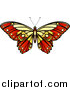 Vector Illustration of a Beautiful Yellow and Red Butterfly or Moth by AtStockIllustration