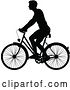 Vector Illustration of a Bicycle Riding Bike Cyclist in Silhouette by AtStockIllustration