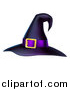Vector Illustration of a Black and Purple Witch Hat by AtStockIllustration