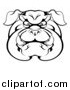Vector Illustration of a Black and White Angry Bulldog Face by AtStockIllustration